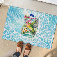 Saipan CMNI Rubber Doormat Polynesian Northern Mariana Islands Fruit Dove Watercolor