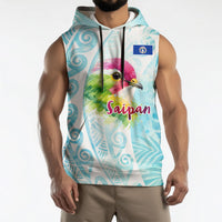 Saipan CMNI Sleeveless Hoodie Polynesian Northern Mariana Islands Fruit Dove Watercolor TS04 - Polynesian Pride