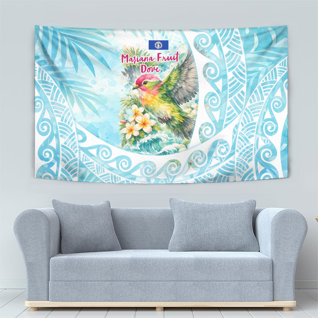 Saipan CMNI Tapestry Polynesian Northern Mariana Islands Fruit Dove Watercolor TS04 - Polynesian Pride