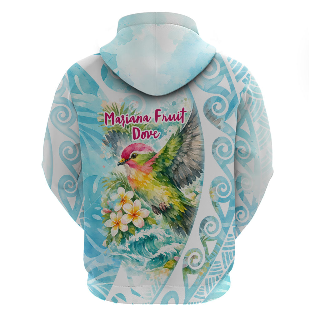 Saipan CMNI Zip Hoodie Polynesian Northern Mariana Islands Fruit Dove Watercolor TS04 - Polynesian Pride