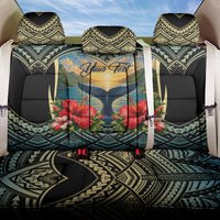 Personalized Masefau American Samoa Whale Back Car Seat Cover Polynesian Tribal Pattern Tropical Hibiscus