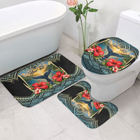 Personalized Masefau American Samoa Whale Bathroom Set Polynesian Tribal Pattern Tropical Hibiscus
