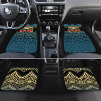 Personalized Masefau American Samoa Whale Car Mats Polynesian Tribal Pattern Tropical Hibiscus