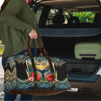 Personalized Masefau American Samoa Whale Travel Bag Polynesian Tribal Pattern Tropical Hibiscus