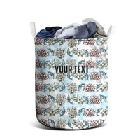 Personalized Masefau American Samoa Laundry Basket Vintage Whale Hibiscus Ocean Waves