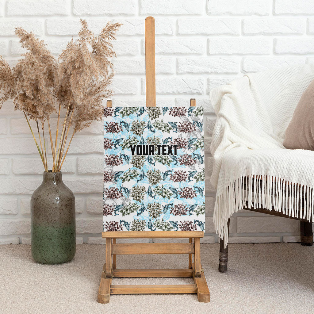 Personalized Masefau American Samoa Canvas Wall Art Vintage Whale Hibiscus Ocean Waves