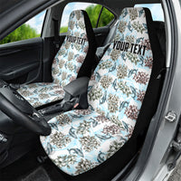Personalized Masefau American Samoa Car Seat Cover Vintage Whale Hibiscus Ocean Waves