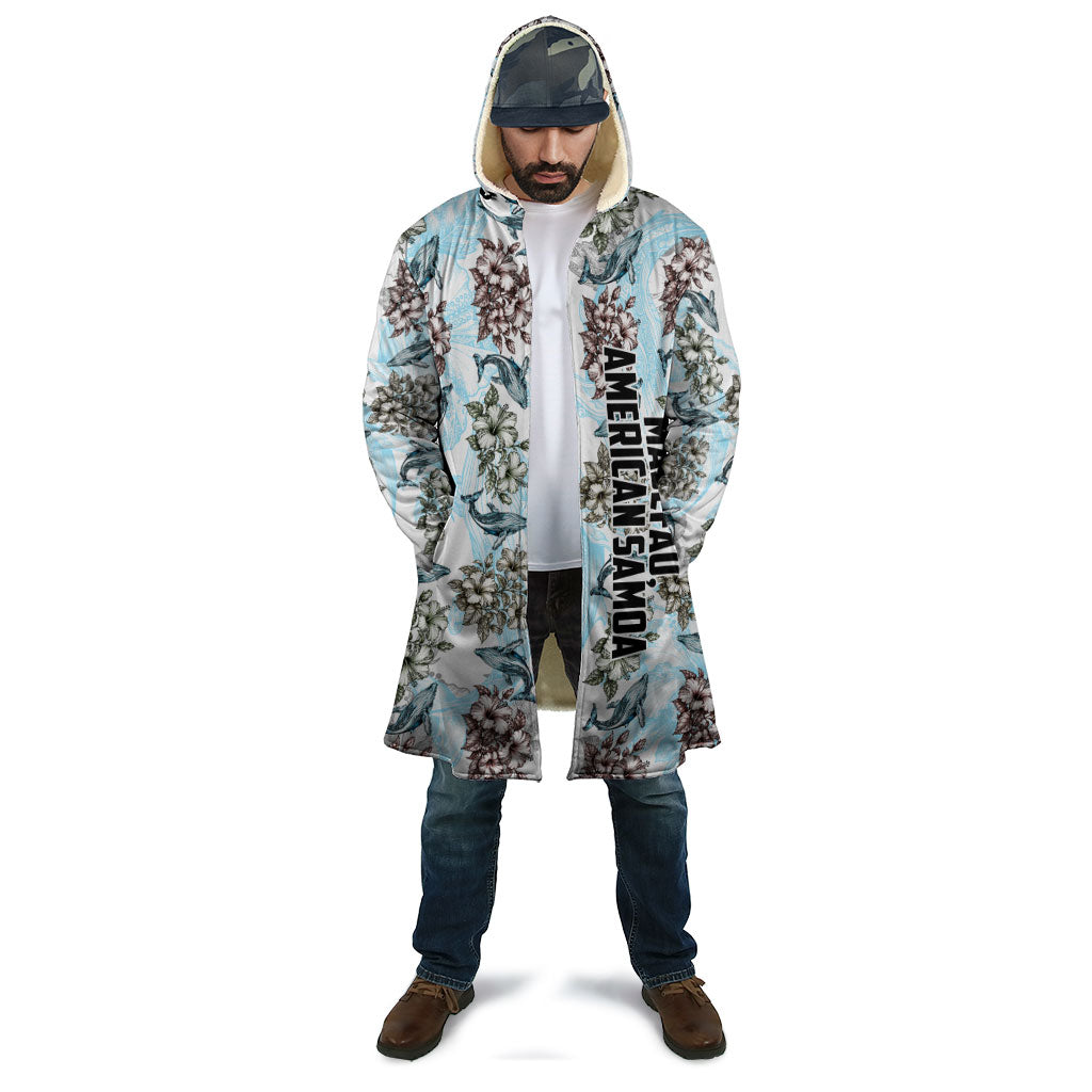 Personalized Masefau American Samoa Cloak Vintage Whale Hibiscus Ocean Waves