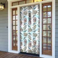 Personalized Masefau American Samoa Door Cover Vintage Whale Hibiscus Ocean Waves