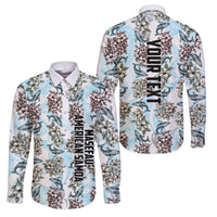 Personalized Masefau American Samoa Family Matching Long Sleeve Bodycon Dress and Hawaiian Shirt Vintage Whale Hibiscus Ocean Waves