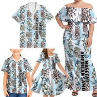 Personalized Masefau American Samoa Family Matching Off Shoulder Maxi Dress and Hawaiian Shirt Vintage Whale Hibiscus Ocean Waves