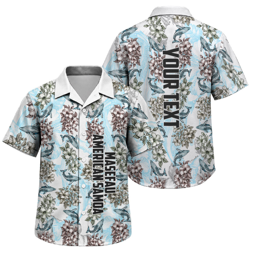 Personalized Masefau American Samoa Family Matching Short Sleeve Bodycon Dress and Hawaiian Shirt Vintage Whale Hibiscus Ocean Waves