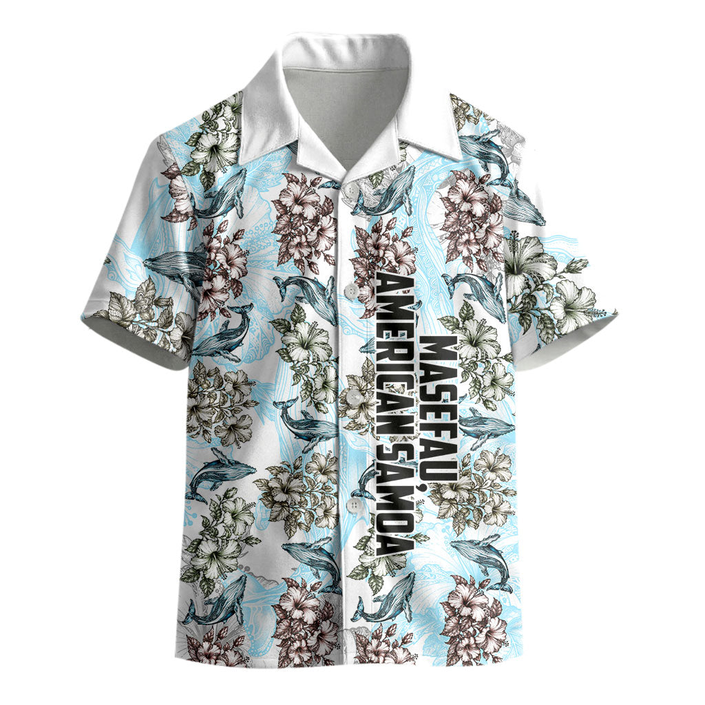 Personalized Masefau American Samoa Kid Hawaiian Shirt Vintage Whale Hibiscus Ocean Waves