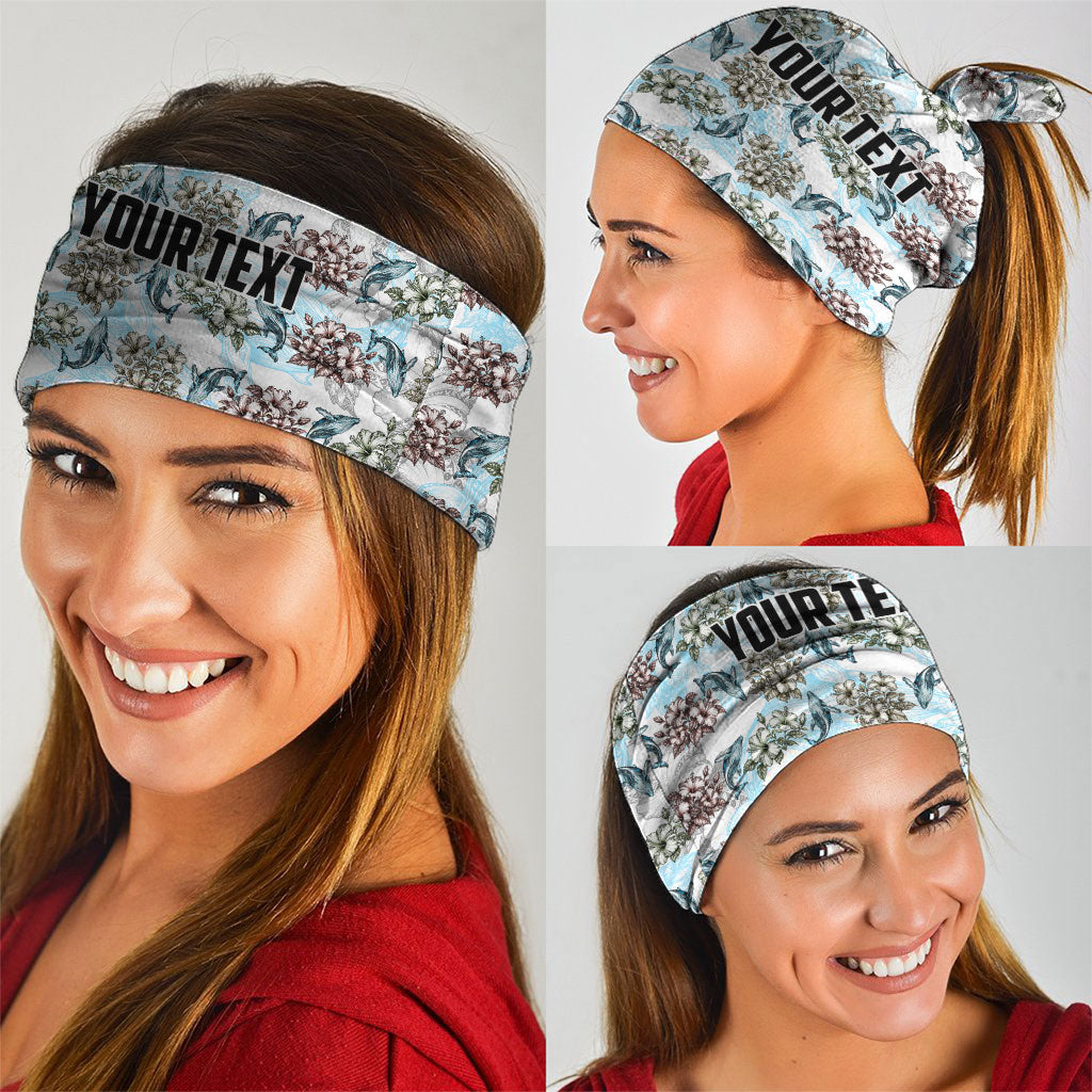 Personalized Masefau American Samoa Neck Gaiter Vintage Whale Hibiscus Ocean Waves