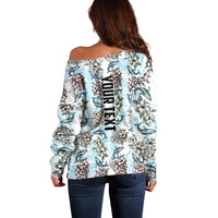 Personalized Masefau American Samoa Off Shoulder Sweater Vintage Whale Hibiscus Ocean Waves