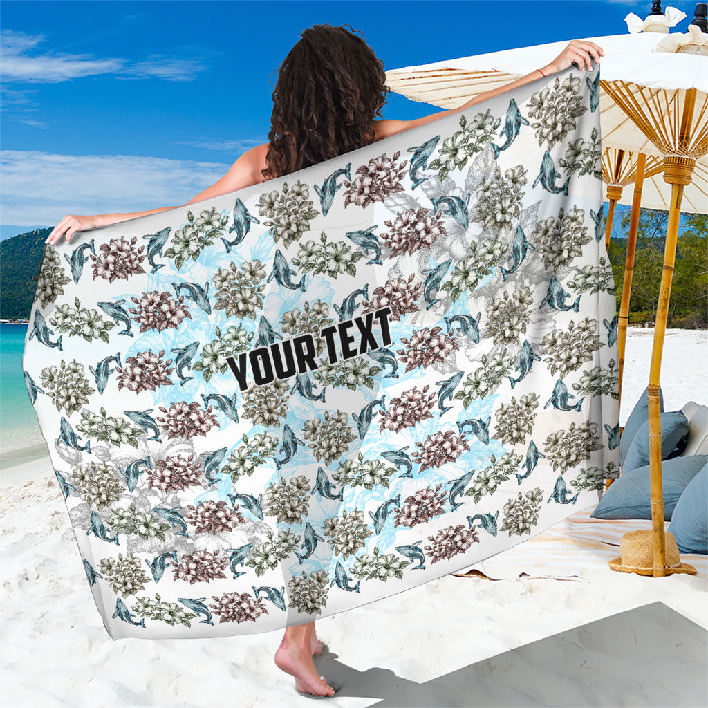 Personalized Masefau American Samoa Sarong Vintage Whale Hibiscus Ocean Waves