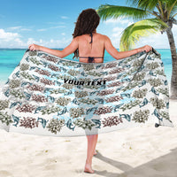Personalized Masefau American Samoa Sarong Vintage Whale Hibiscus Ocean Waves