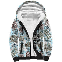 Personalized Masefau American Samoa Sherpa Hoodie Vintage Whale Hibiscus Ocean Waves