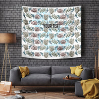 Personalized Masefau American Samoa Tapestry Vintage Whale Hibiscus Ocean Waves