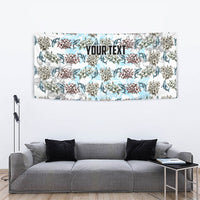 Personalized Masefau American Samoa Tapestry Vintage Whale Hibiscus Ocean Waves