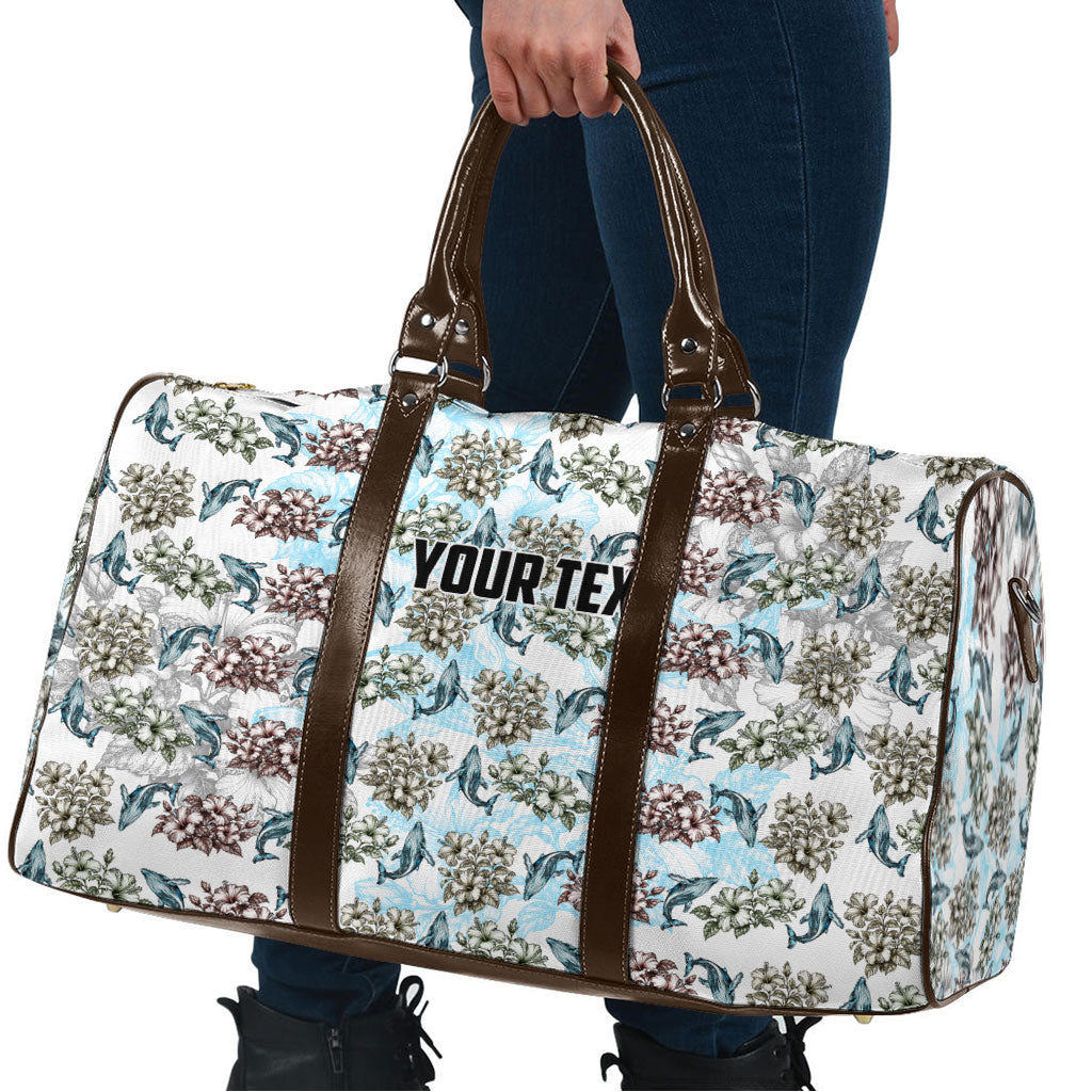 Personalized Masefau American Samoa Travel Bag Vintage Whale Hibiscus Ocean Waves