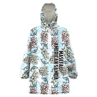 Personalized Masefau American Samoa Wearable Blanket Hoodie Vintage Whale Hibiscus Ocean Waves