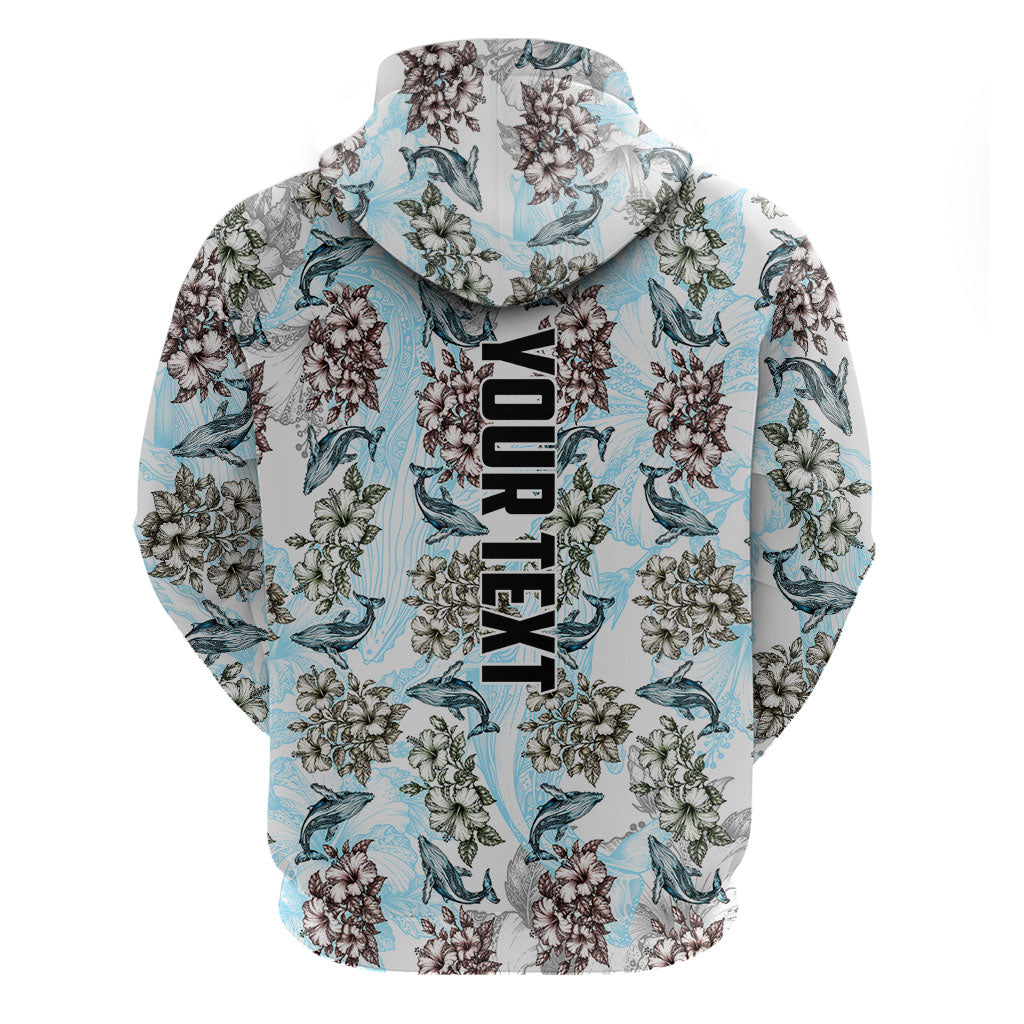 Personalized Masefau American Samoa Zip Hoodie Vintage Whale Hibiscus Ocean Waves