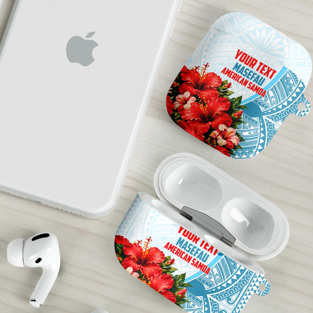 Personalized American Samoa Masefau AirPods Case Hibiscus Tropical Floral Whale Polynesian Tribal Pattern