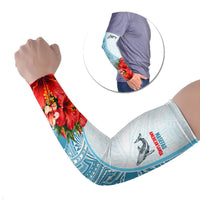 Personalized American Samoa Masefau Arm Sleeves Hibiscus Tropical Floral Whale Polynesian Tribal Pattern