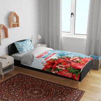 Personalized American Samoa Masefau Bedding Set Hibiscus Tropical Floral Whale Polynesian Tribal Pattern