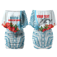 Personalized American Samoa Masefau Couples Matching Off Shoulder Short Dress and Hawaiian Shirt Hibiscus Tropical Floral Whale Polynesian Tribal Pattern