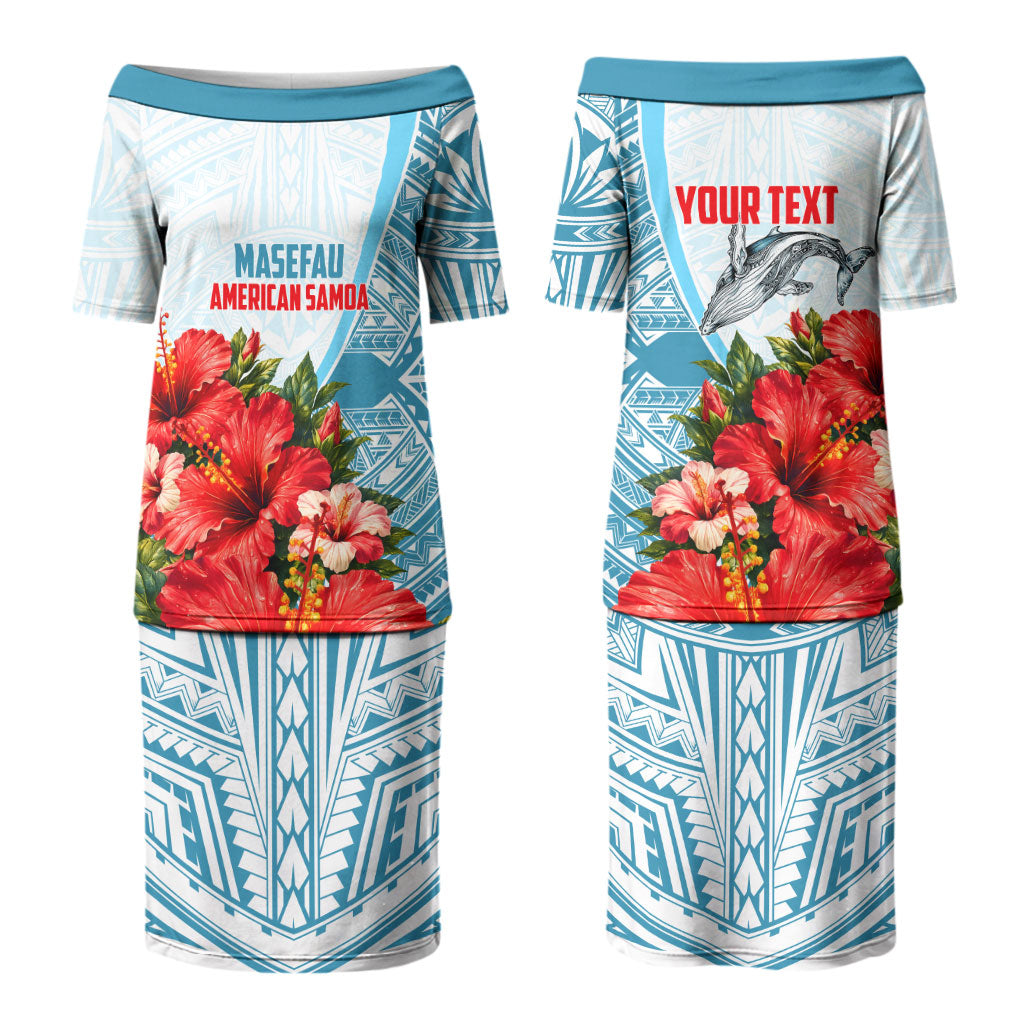 Personalized American Samoa Masefau Family Matching Puletasi and Hawaiian Shirt Hibiscus Tropical Floral Whale Polynesian Tribal Pattern
