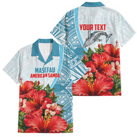 Personalized American Samoa Masefau Family Matching Puletasi and Hawaiian Shirt Hibiscus Tropical Floral Whale Polynesian Tribal Pattern