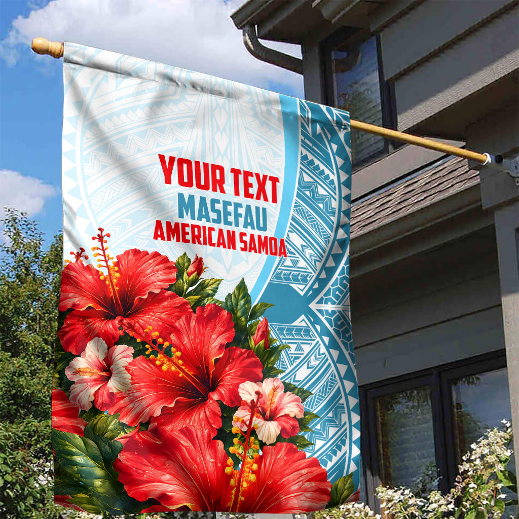 Personalized American Samoa Masefau Garden Flag Hibiscus Tropical Floral Whale Polynesian Tribal Pattern