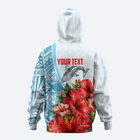 Personalized American Samoa Masefau Hoodie Hibiscus Tropical Floral Whale Polynesian Tribal Pattern