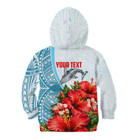 Personalized American Samoa Masefau Kid Hoodie Hibiscus Tropical Floral Whale Polynesian Tribal Pattern
