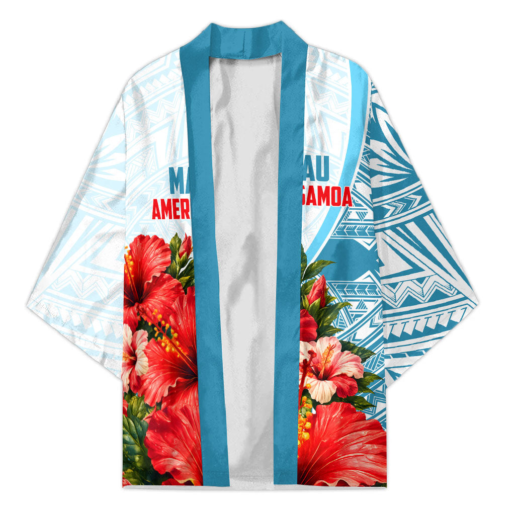 Personalized American Samoa Masefau Kimono Hibiscus Tropical Floral Whale Polynesian Tribal Pattern