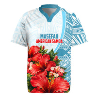 Personalized American Samoa Masefau Rugby Jersey Hibiscus Tropical Floral Whale Polynesian Tribal Pattern