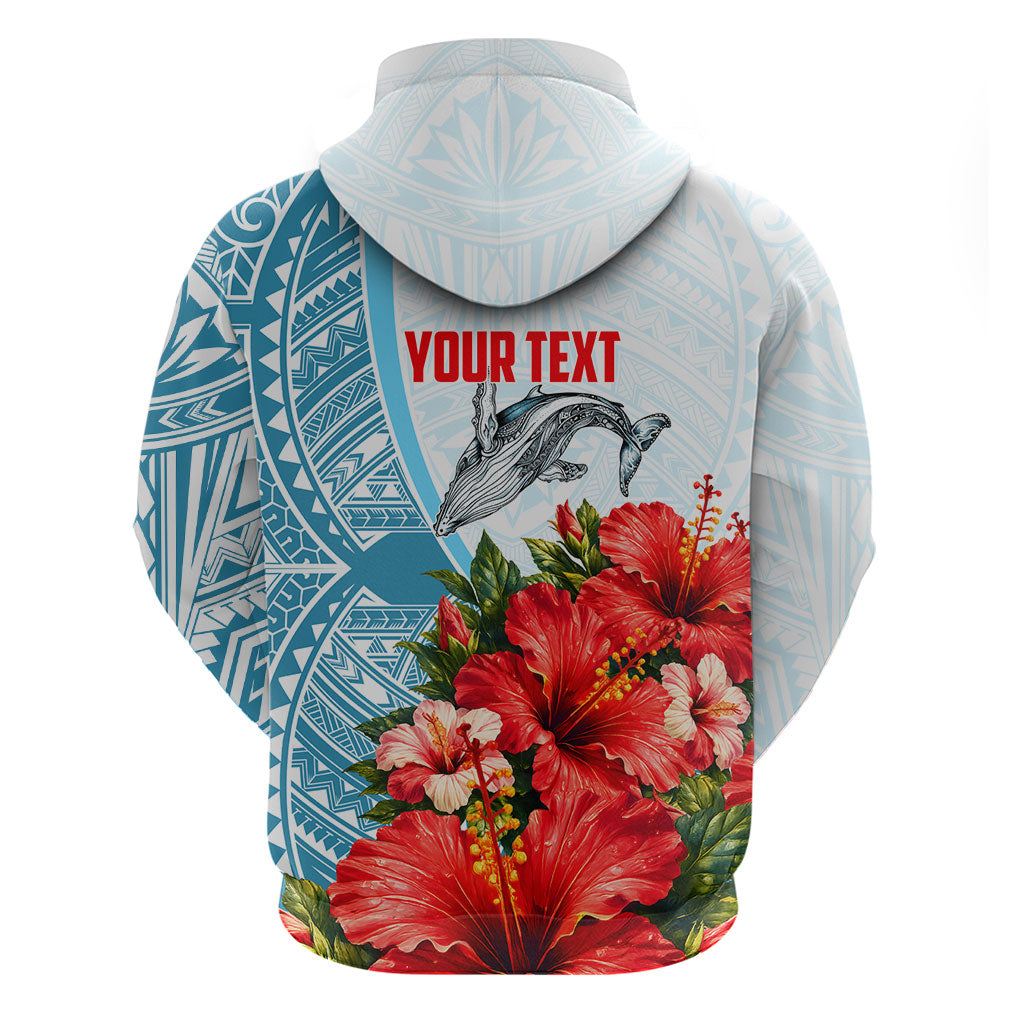 Personalized American Samoa Masefau Zip Hoodie Hibiscus Tropical Floral Whale Polynesian Tribal Pattern
