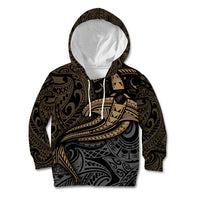 Polynesian Kid Hoodie Hammerhead Shark Tribal Pattern TS04 Hoodie Black/Yellow - Polynesian Pride