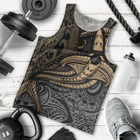 Polynesian Men Tank Top Hammerhead Shark Tribal Pattern TS04 Black Yellow - Polynesian Pride