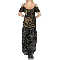 Polynesian Summer Maxi Dress Hammerhead Shark Tribal Pattern TS04 - Polynesian Pride