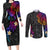 Turtle and Plumeria - Polynesian Couples Matching Long Sleeve Bodycon Dress and Long Sleeve Button Shirts TS04 Gradient - Polynesian Pride