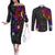 Turtle and Plumeria - Polynesian Couples Matching Off The Shoulder Long Sleeve Dress and Long Sleeve Button Shirts TS04 Gradient - Polynesian Pride