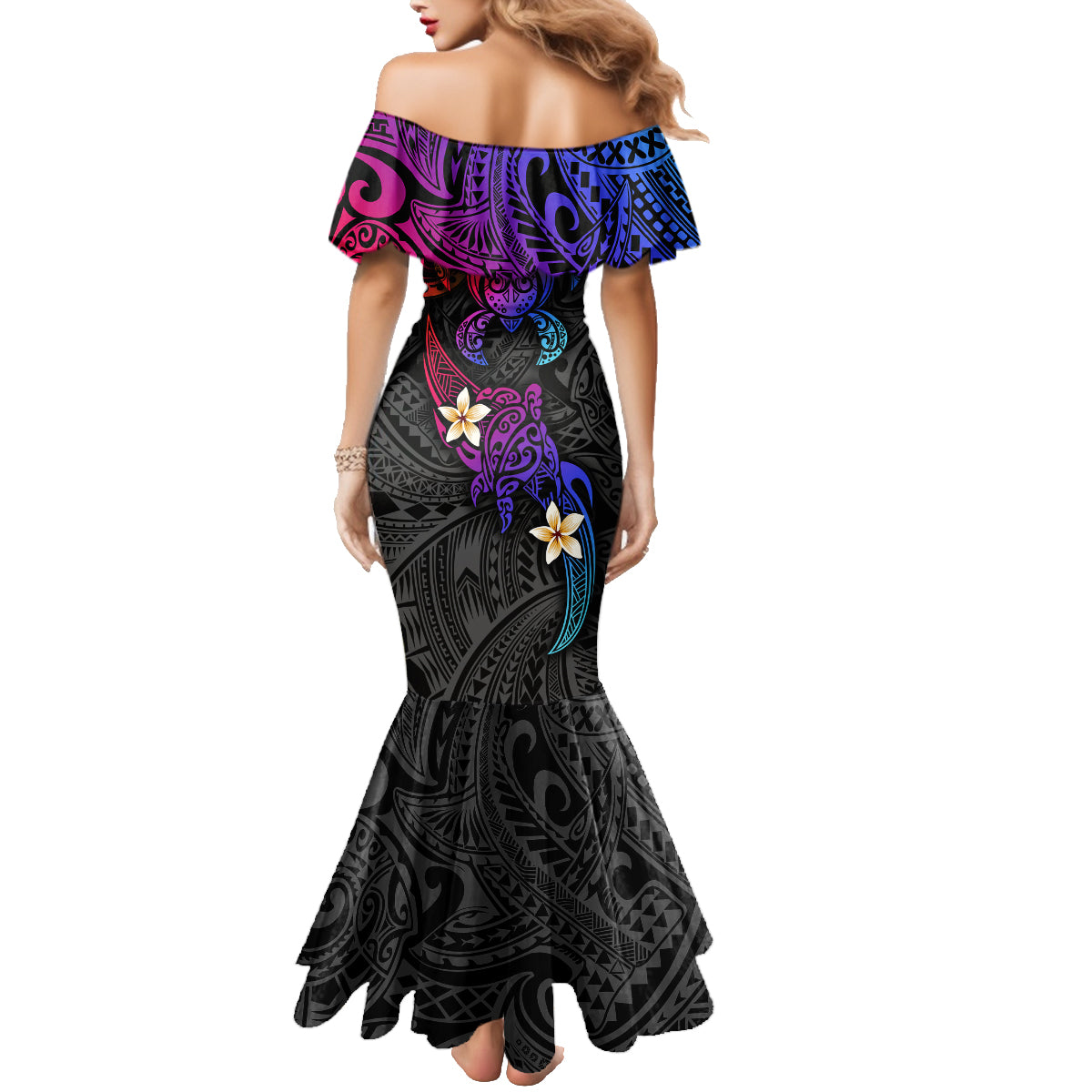 Turtle and Plumeria - Polynesian Family Matching Mermaid Dress and Hawaiian Shirt TS04 - Polynesian Pride