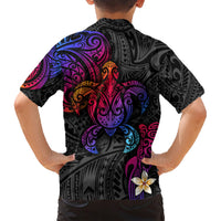 Turtle and Plumeria - Polynesian Family Matching Short Sleeve Bodycon Dress and Hawaiian Shirt TS04 - Polynesian Pride