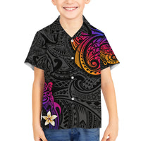 Turtle and Plumeria - Polynesian Kid Hawaiian Shirt TS04 Kid Gradient - Polynesian Pride
