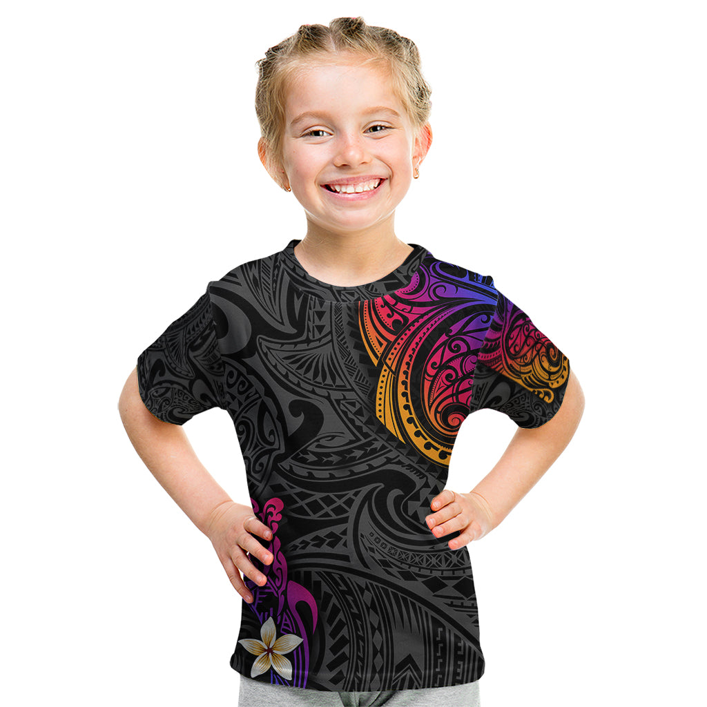 Turtle and Plumeria - Polynesian Kid T Shirt TS04 Gradient - Polynesian Pride
