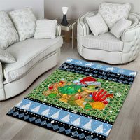 Micronesia Christmas Area Rug with Santa Turtle Coral Reef and Holiday Ocean Pattern - Polynesian Pride