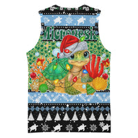 Micronesia Christmas Basketball Jersey with Santa Turtle Coral Reef and Holiday Ocean Pattern TS04 - Polynesian Pride